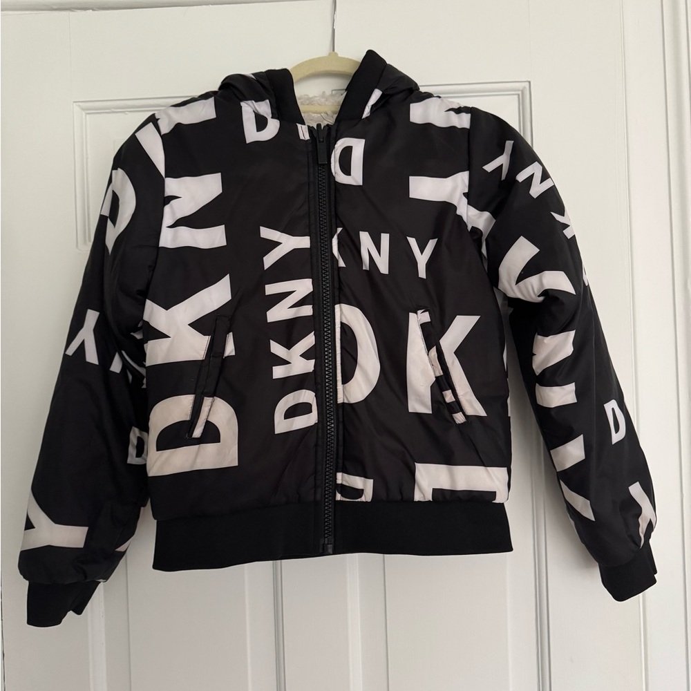 DKNY Logo Jacket black and white